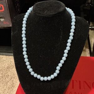 Elegant Luminous Blue Beaded Necklace GLOW, 210ctw